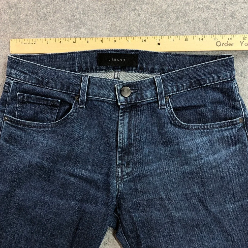 J Brand Mens Kane Slim Straight Jeans 31 Dark Blue Truncus Stretch Made in USA
